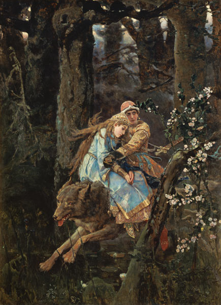 Prince Ivan on the Grey Wolf od Victor Mikhailovich Vasnetsov