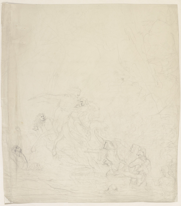 Auf dem Rücken des Kentauren Nessus überqueren Dante und an seiner Seite Vergil die Furt zum zweiten od Victor Müller