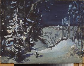 Stage design for the theatre play Snow Maiden by A. Ostrovsky