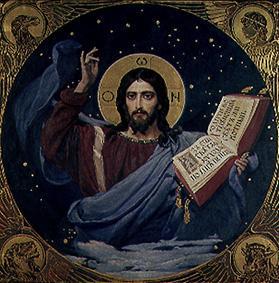 Christ the all-powerful mural painting for the main dome of the Wladimirsker cathedral in Kiew od Viktor Michailowitsch Wasnezow