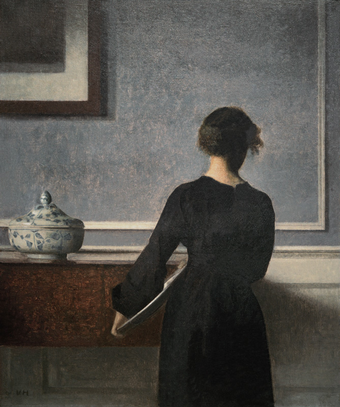 Interieur mit junger Frau od Vilhelm Hammershoi