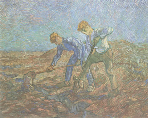 Two smallholders when digging over od Vincent van Gogh