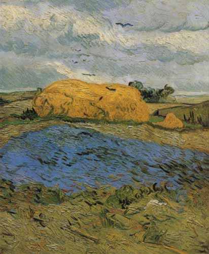 Barn on a rainy day od Vincent van Gogh