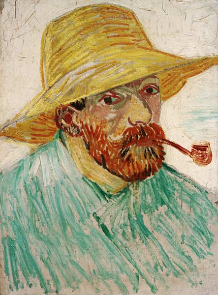 van Gogh, Self-Portrait w.Straw Hat/1888 od Vincent van Gogh