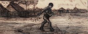 The Sower, from a Series of Four Drawings Symbolizing the Four Seasons (pencil, pen and brown