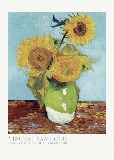 Vase With Three Sunflowers