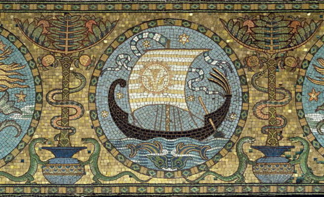 Detail of the gold mosaic floor, c.1881 (mosaic) od Walter Crane