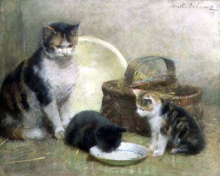 Cat and Kittens od Walter Frederick Osborne
