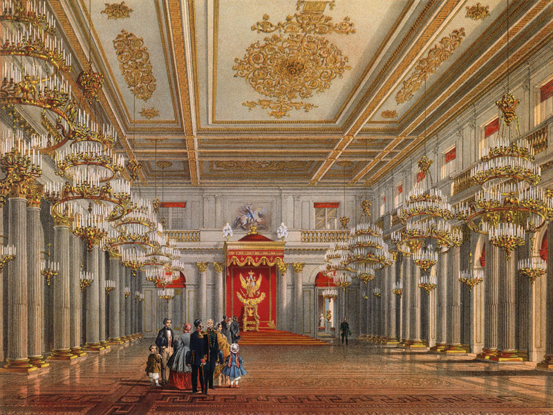 The George Hall (Great Throne Hall) of the Winter palace in St. Petersburg od Wassili Sadownikow