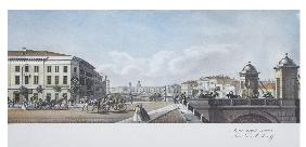 The Anichkov Bridge (From the panorama of the Nevsky Prospekt)