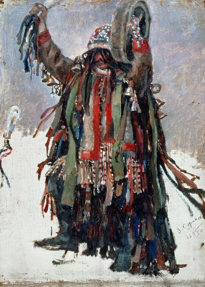A Shaman, sketch for 'Yermak Conquers Siberia' od Wassilij Iwanowitsch Surikow