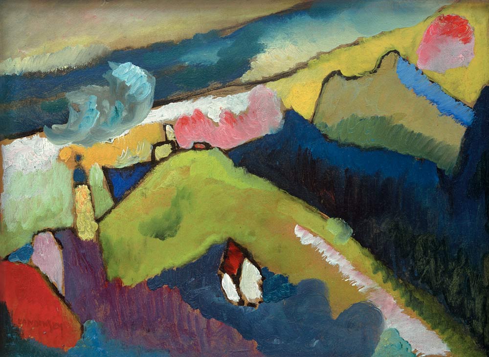 Murnau – Berglandschaft mit Kirche od Wassily Kandinsky