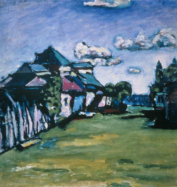 Farmhouses in front of 1918, 1917 or od Wassily Kandinsky