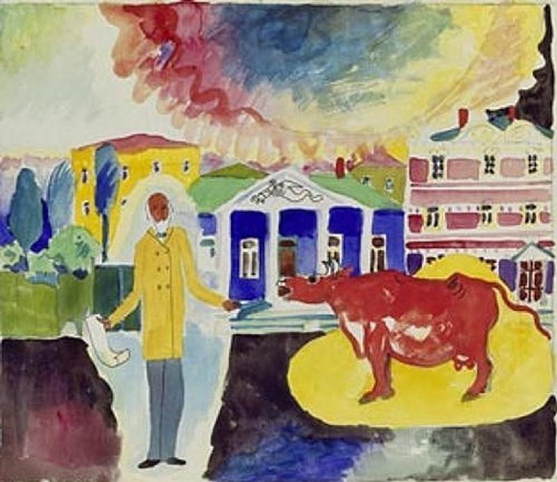 Cow in Moscow. od Wassily Kandinsky