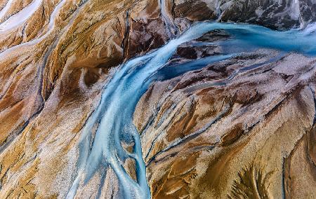 Glacial Veins at Sunset