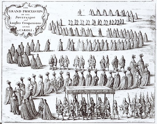 Grand Procession of the Sovereign and the Knights of the Garter at Windsor od Wenceslaus Hollar