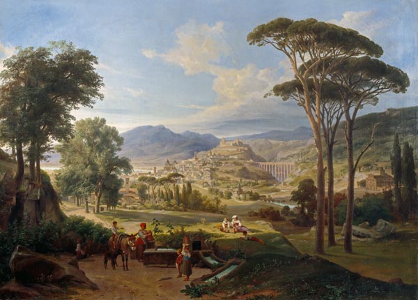 Ansicht von Spoleto od Wilhelm Ahlborn