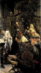 Jews in the synagogue od Wilhelm August Stryowski