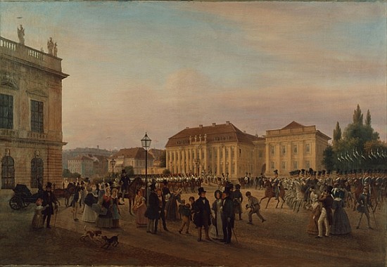 Parade before the royal palace od Wilhelm Bruecke
