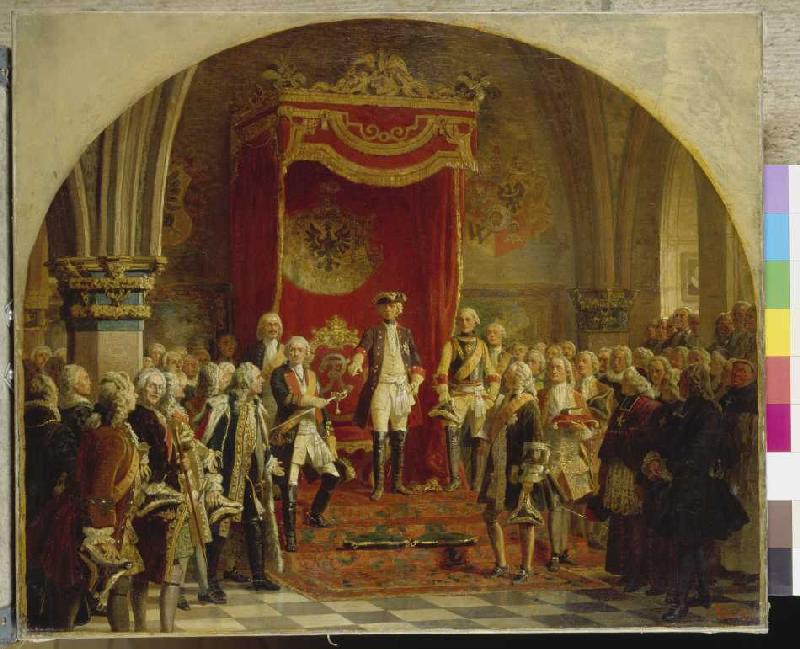 Die schlesischen Stände huldigen Friedrich dem Großen in Breslau 1741 od Wilhelm Camphausen