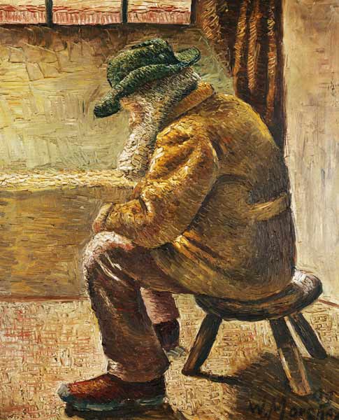 Sitzende Figur od Wilhelm Morgner