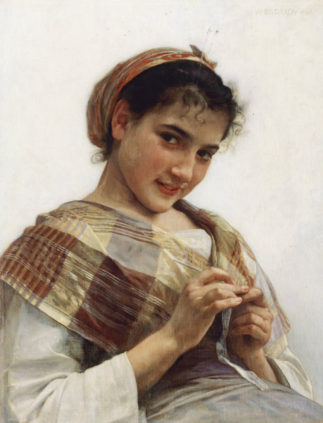 Ein bretonisches Mädchen od William Adolphe Bouguereau