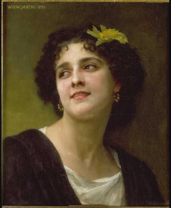 Dark-haired beauty. od William Adolphe Bouguereau