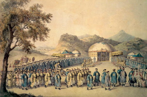 The Approach of the Emperor of China to his tent in Tartary to receive the British Ambassador, Georg od William Alexander