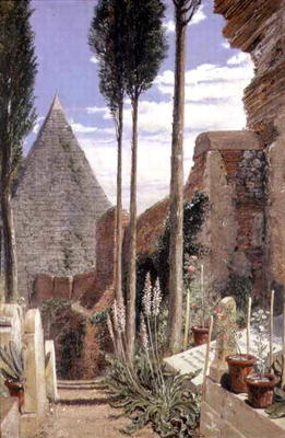 Shelley's Grave in the New Protestant Cemetery in Rome, 1873 od William Bell Scott