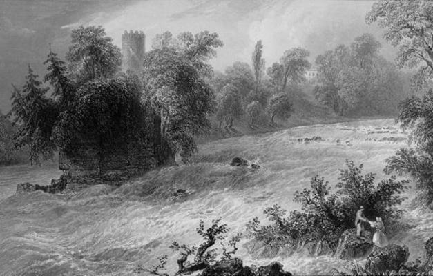 Castleconnell and Doonass Rapids, County Limerick, Ireland, from 'Scenery and Antiquities of Ireland od William Henry Bartlett