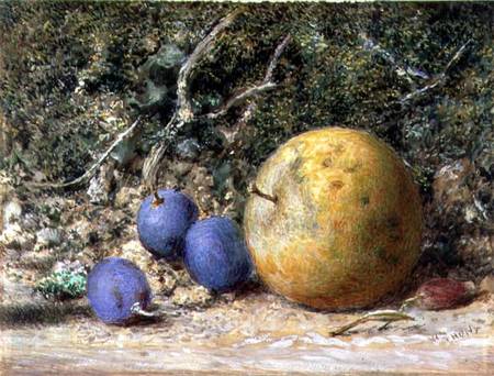 Three Grapes and an Apple od William Henry Hunt