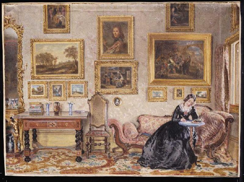 Schreibende Dame im Salon. od William Henry Hunt