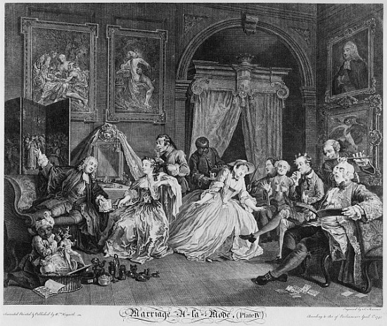 Marriage a la Mode, Plate IV, The Toilette od William Hogarth