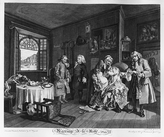 Marriage a la Mode, Plate VI, The Lady''s Death od William Hogarth