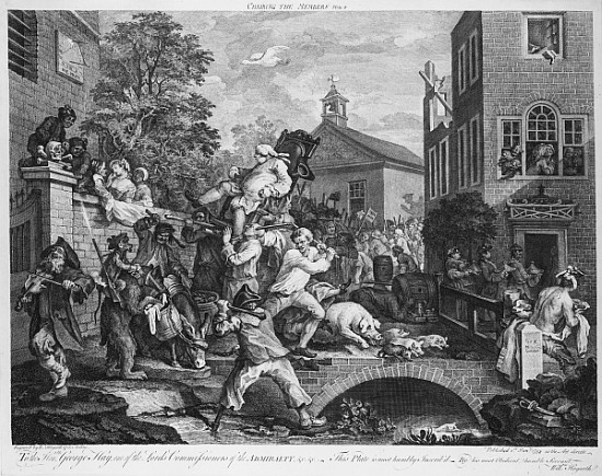 The Election, Chairing the Member od William Hogarth