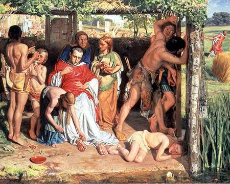 A Converted British Family Sheltering a Christian Priest from the Persecution of the Druids od William Holman Hunt