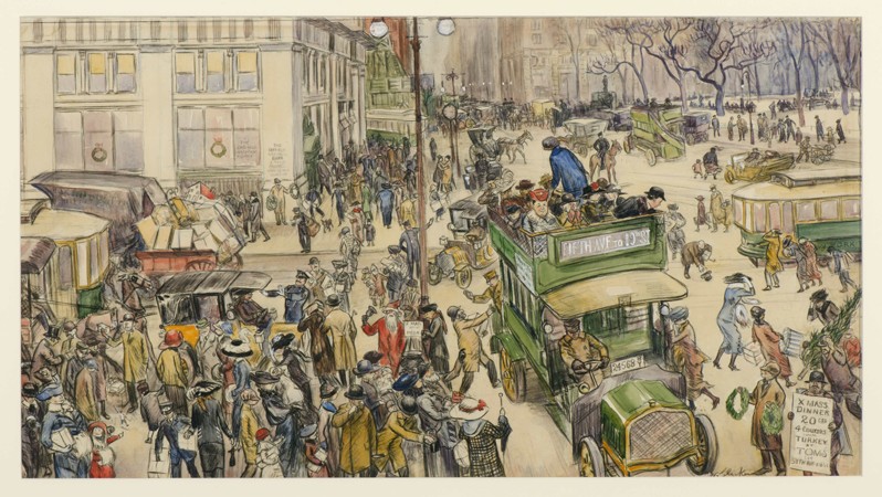 Christmas Shoppers, Madison Square od William James Glackens