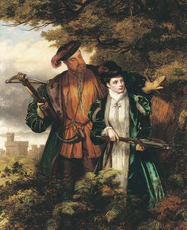 Heinrich VIII und Anne Boleyn auf der Rehjagd im Windsor Forest. od William Powel Frith