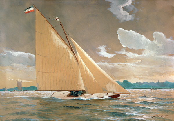 Die Segelyacht Henny III. des Malers od Willy Stöwer