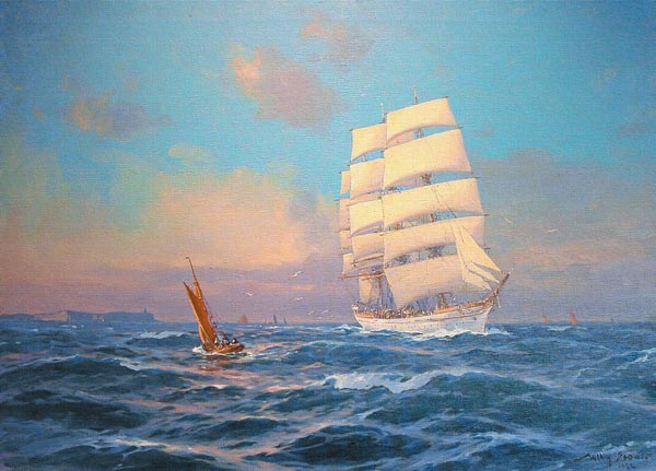 Das Schulschiff  "Prinzess Eitel Friedrich" vor Cap Arcona od Willy Stöwer