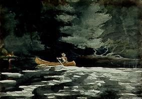 In the canoe back to the camp. od Winslow Homer