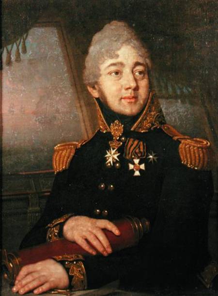 Portrait of the Russian poet Evgeny Boratynsky (1800-44) od Wladimir Lukitsch Borowikowski